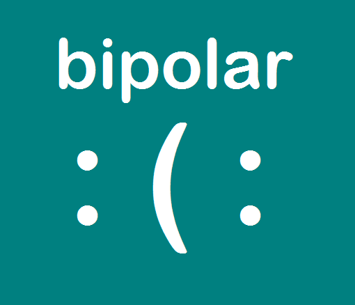 graphic of text: "bipolar : ) : "